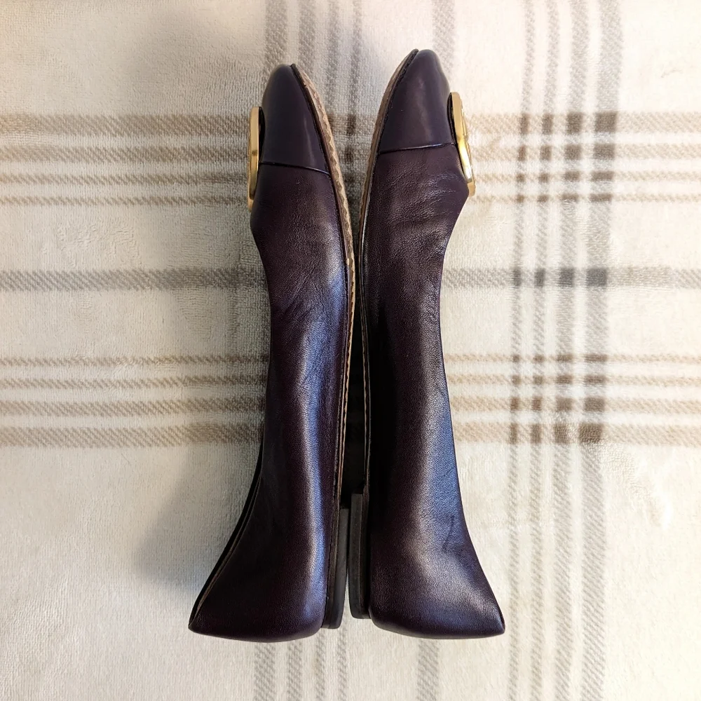 Tory Burch Chelsea Cap-Toe Leather Ballet Flat